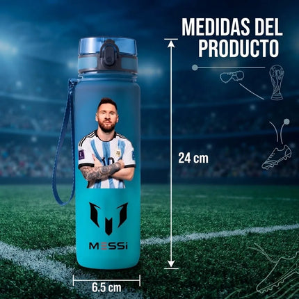 Bule Agua Messi Niños Escuela Regreso Clases Botella Correa