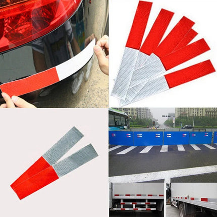 10 Banda Tira Cinta Reflejante Rojo Blanco Barricada Camión