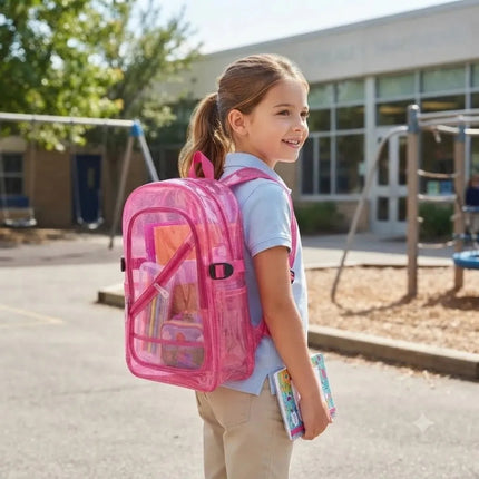 Mochila Transparente Impermeable Escolar Viaje Niños Adultos