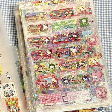 5 Hojas Calcomanías Stickers Hello Kitty Anime Kawaii Sanrio
