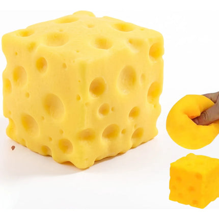 Juguete Antiestrés Squishy Queso Amarillo Cubo Sensorial