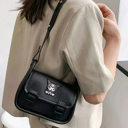 Bolso De Hombro Con Correa Kuromi Bolso Negro Kawaii Cute