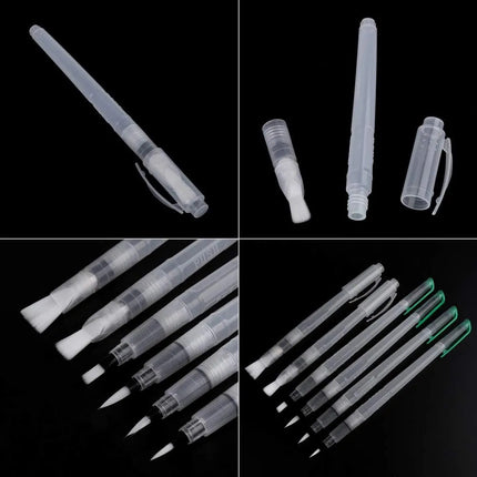 3 Pinceles De Agua Recargables Acuarela Dibujo Punta Plana