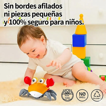 Juguete Cangrejo Interactivo Con Sensor Escape Bebe Gateo