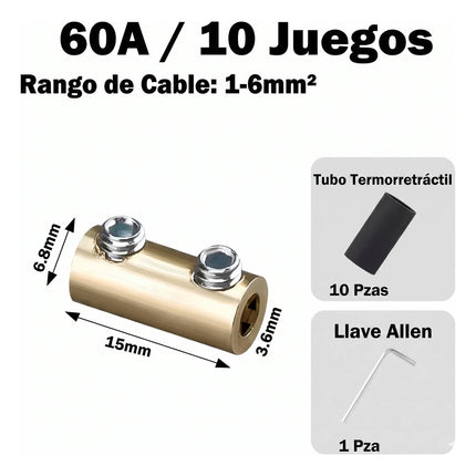 Kit 10 Bloques Terminales Tuercas Conectores Rapidos Cables
