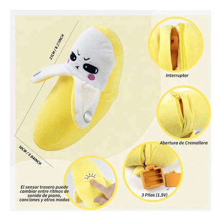 Juguete Peluche De Platano Muñeco Interactivo Sensor Tactil