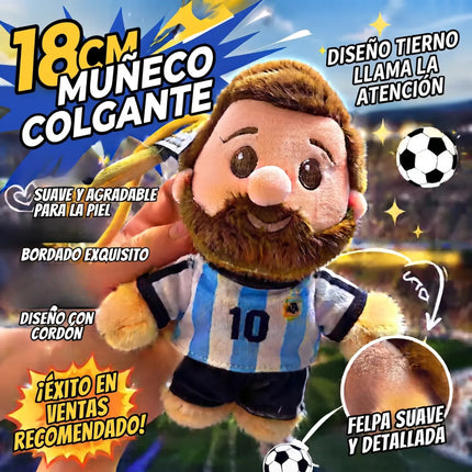 Peluche Messi Futbol Argentina Regalo Coleccionable 18x14 Cm