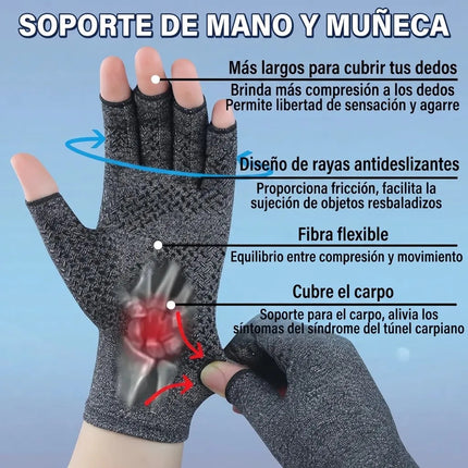 Guantes de compresión sin dedos, 2 pares