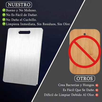 2 Tablas De Titanio Cortar Carne Y Verduras Acero Inoxidable Acero Inoxidable