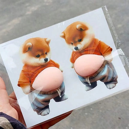 Pegatina 3d Shiba Inu Tope Puerta Decoracion Muebles Celular