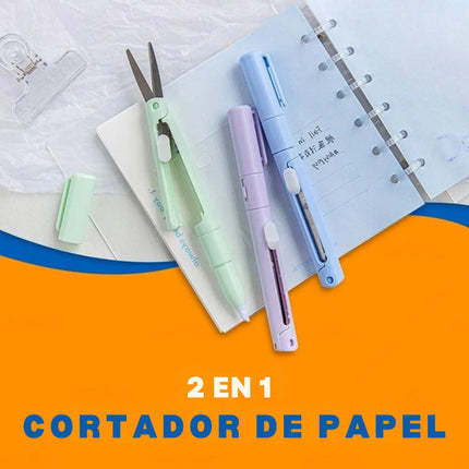 Mini Tijeras Cutter 2 En 1 Tipo Pluma Plegable De Bolsillo