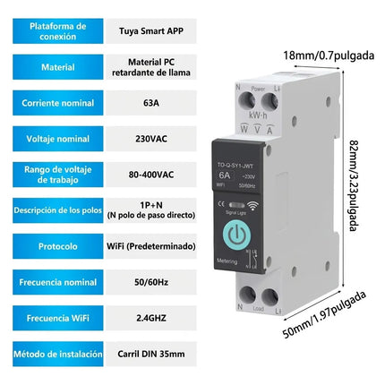 Disyuntor Inteligente Tuya Wifi Interruptor De Control  Voz