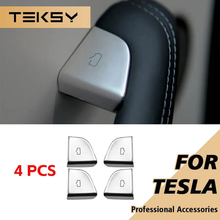 4 Protectores Botón Puerta Tesla Model Y Juniper 2025-2026