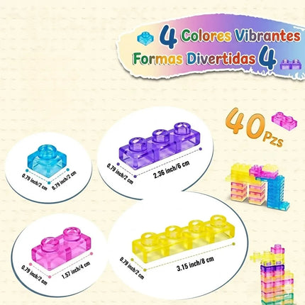 40 Bloques Construcción Suaves Sensoriales Jelly Goma Niños