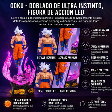 Figura Goku Ultra Instinto Con Luz Led Estatua Dragon Ball Z