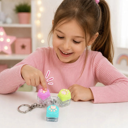 Fidget Spinner Llavero Pata Gato Mecánico Luz Led 3 Botones