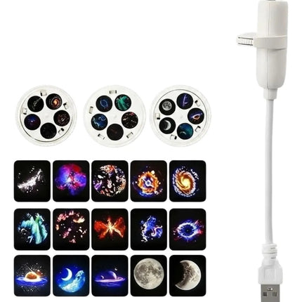 Proyector Galaxia Lampara Techo Usb Estrellas 15 Estilos Led