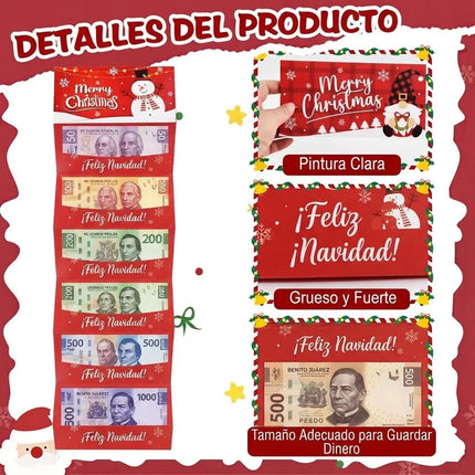 6 Sobres Dinero Navidad Tarjetas Plegables Regalo Efectivo