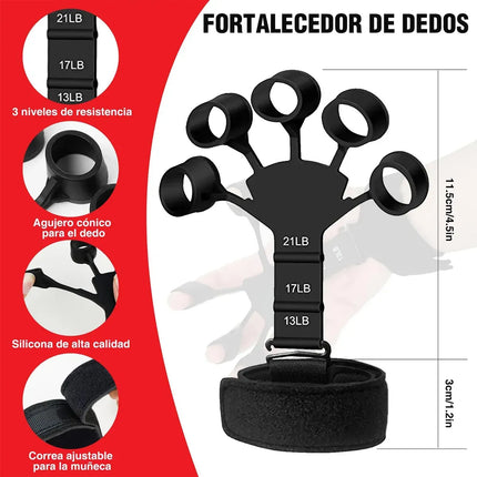 Fortalecedor De Dedos Ejercitador Mano Agarre Resistencia