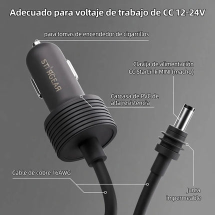 Cargador Para Starlink Mini Cable Adaptador Encendedor 3m