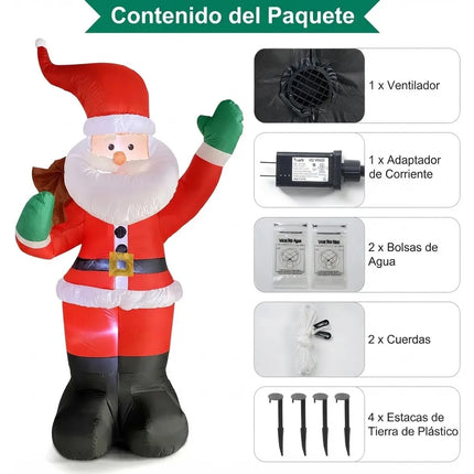 Inflable Navidad Santa Claus Decoracion Exterior Con Luz 1.8