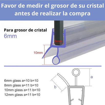 1 Mts Tira Sellado Guardapolvo Regadera Ducha Puerta Cristal