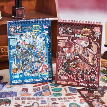 Libro De Calcomanías Escenarios De Halloween Terror Kawaii