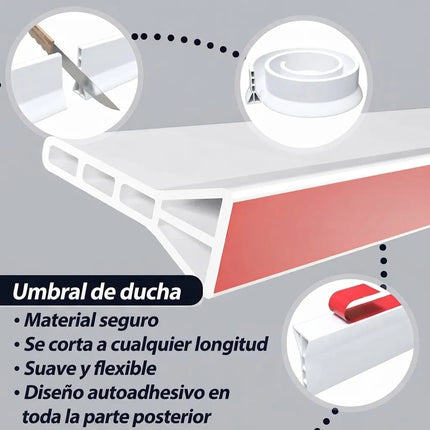6m Tira Alta Sello Ducha Baño Piso Antifuga Agua Salpicadura