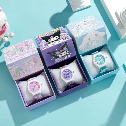 Reloj De Hello Kitty Kuromi Infantil Niñas Con Caja Regalo