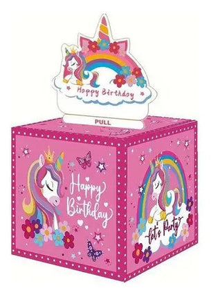 Caja Regalo Para Dinero Efectivo Unicornio Cumpleaños Niñas