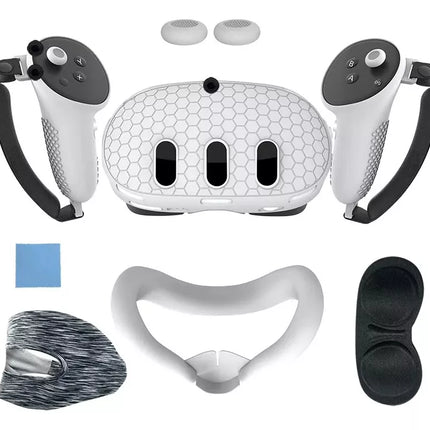 Kit 7 Pzs Funda Grip de Silicon Protector Para Meta Quest 3