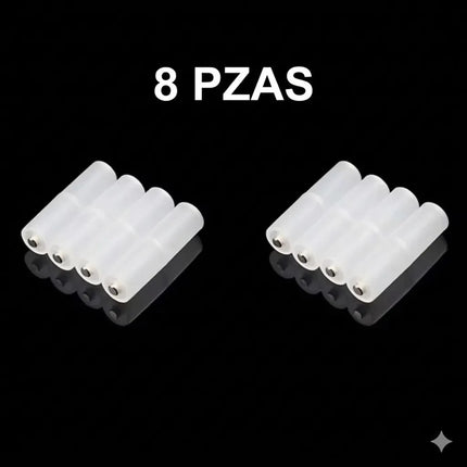 8 Adaptadores De Pilas Batería Aaa A Aa Convertidor Portatil