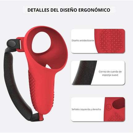 Kit 7 Pzs Funda Grip Silicon Protector Para Meta Quest 3