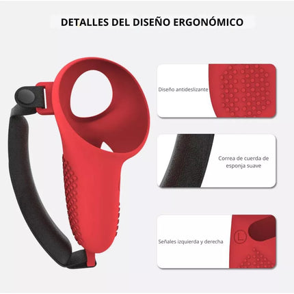 Kit 7 Pzs Funda Grip de Silicon Protector Para Meta Quest 3