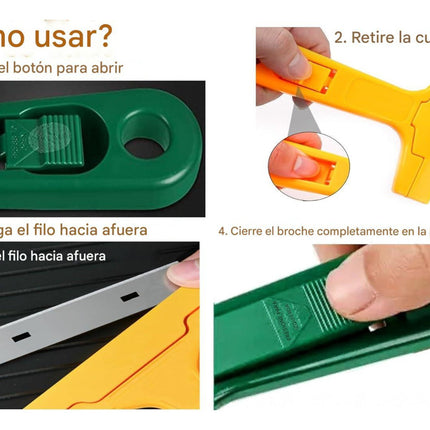 Raspador Espátula De Mano Vidrio Ventanas 10 Cuchillas Diy