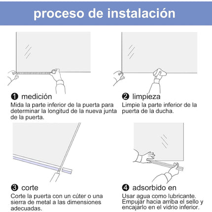 1 Mts Tira Sellado Guardapolvo Regadera Ducha Puerta Cristal