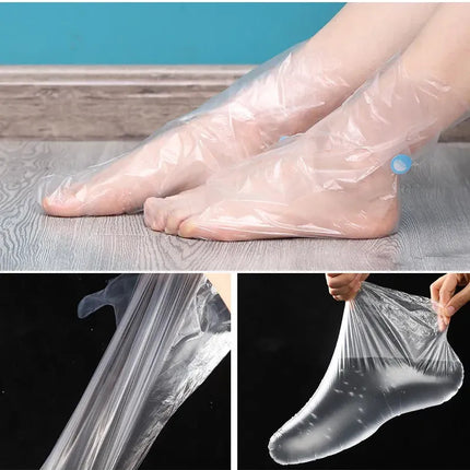 100 Bolsas Mascarillas De Pies Desechables Impermeables Spa