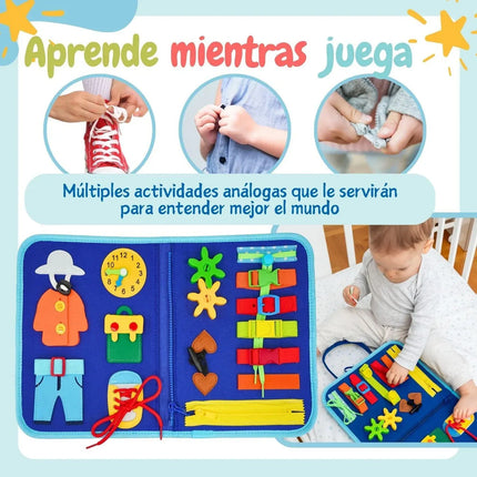 Tablero Sensorial Montessori 25 En 1 Juguete Educativo Bebe