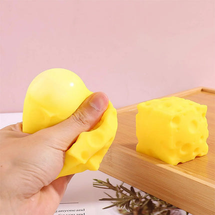 Juguete Antiestrés Squishy Queso Amarillo Cubo Sensorial