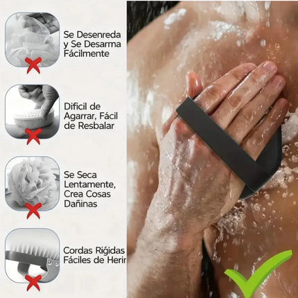 Cepillo Silicona Suave Baño Esponja Ducha Mango Antibacteria