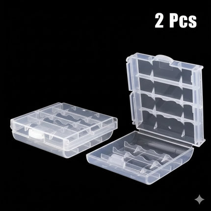 2 Cajas De Baterías Pilas Aa Y Aaa Organizador 10 Espacios