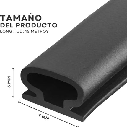 15m Burlete Aislante Polvo Ruido Puerta Ventanas Sello Goma