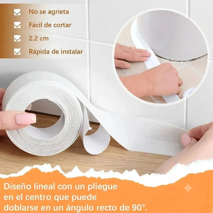 3.2m Tira Cinta Selladora Impermeable Pvc Antihumedad Baño