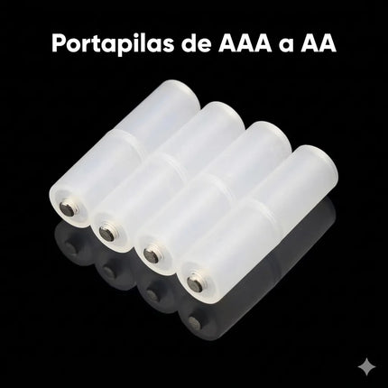 8 Adaptadores De Pilas Batería Aaa A Aa Convertidor Portatil