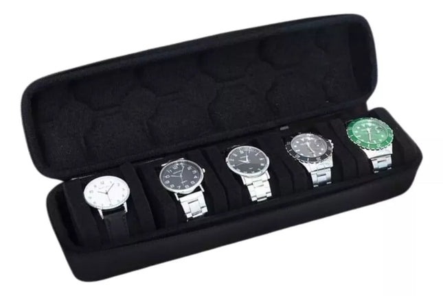 Estuche Caja Case De Viaje Para Relojes Pulseras de 5 Espacios