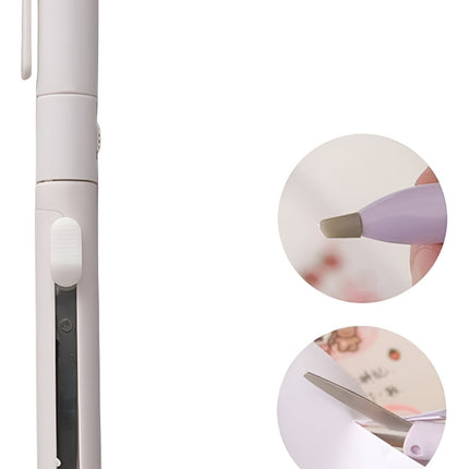Mini Tijeras Cutter 2 En 1 Tipo Pluma Plegable De Bolsillo