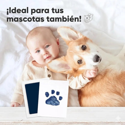 Kit Tinta Huella Pie Mano Bebe Mascotas Patita Perros Gatos