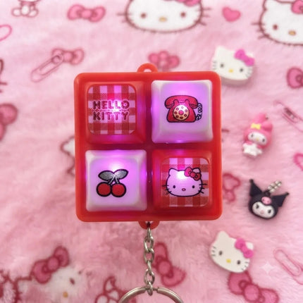 Llavero Fidget Teclado Mecanico Hello Kitty Luz Led Sonido