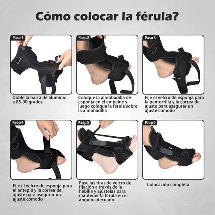Férula Pie Caido Fascitis Plantar Soporte Rigido Ajustable