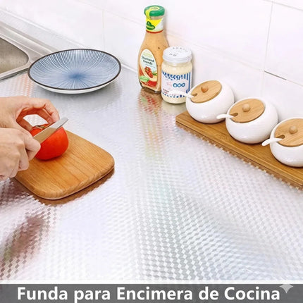 1m Papel Tapiz Aluminio Cocina Adhesivo Antigrasa Resistente
